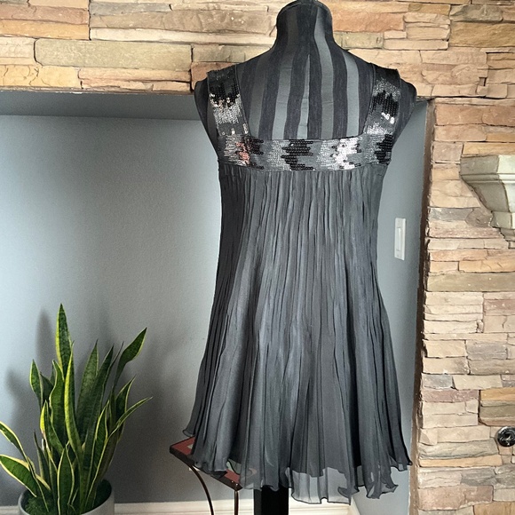 Komarov Y2K Sequin Sheer Going Out Top Indie Whimsigoth Vampire Concert Black M - Picture 6 of 9